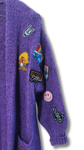 Carica l'immagine nel visualizzatore di Gallery, Cardigan patch viola 
